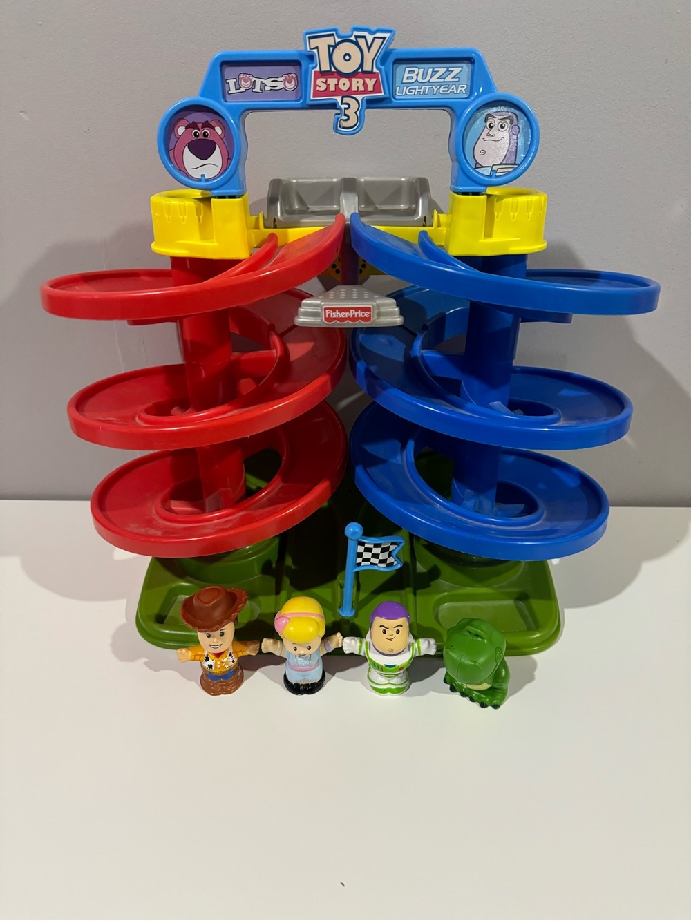 Fisher-Price Toy Story 3 Dual Spiral Slide Playset - Red, Blue & Yellow